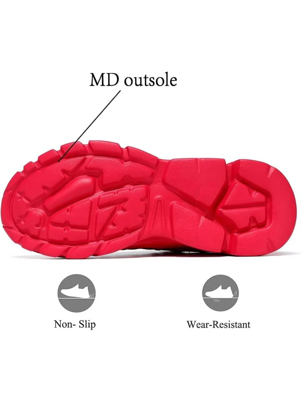 Men's Red Lightweight Non Slip Resistant Athletic Sports Walking Gym Sneakers